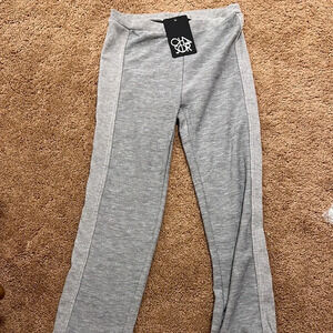 Chaser kids heather gray jogger‎ style sweatpants w ribbed detail on sides